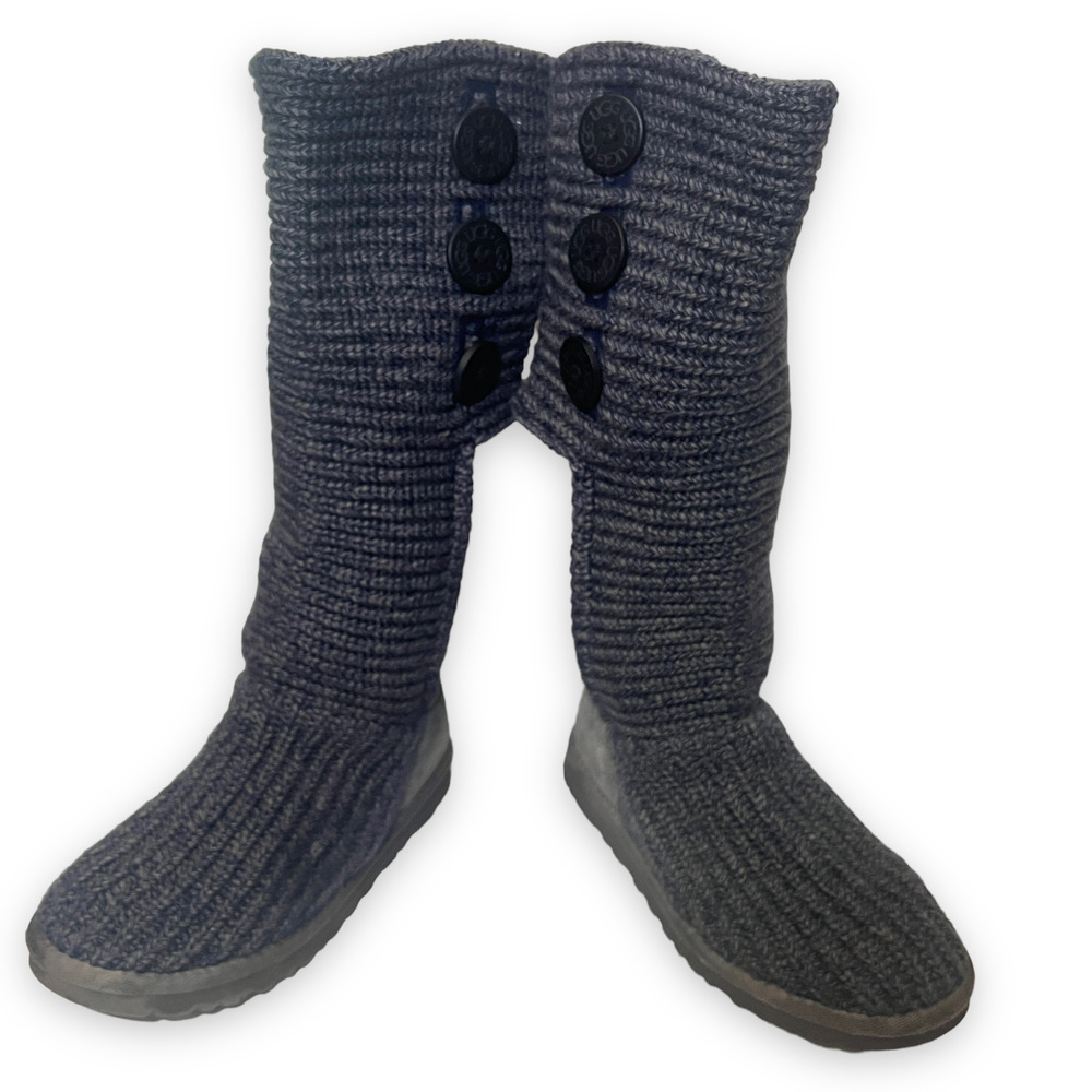 UGG Australia Classic 5819 Cardy Blue/Gray Knit Sweater Boots Sz 7 - Picture 4 of 11